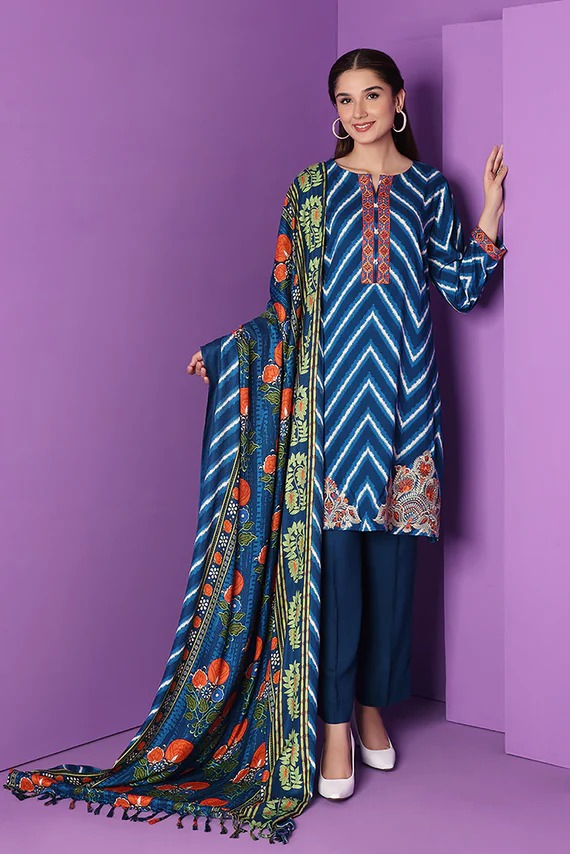 42206108-1-Printed Embroidered 3PC